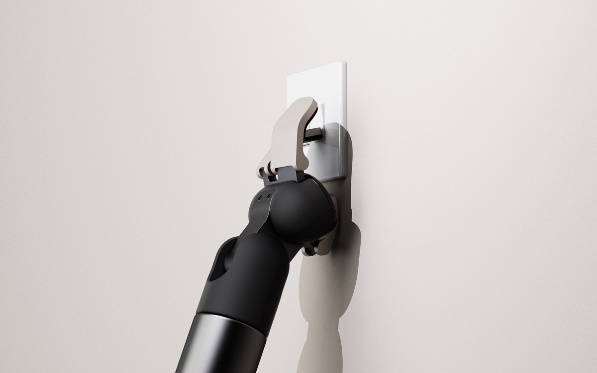 Palmr — articulated hand operating a light switch, taking the small physical task off the owner's plate